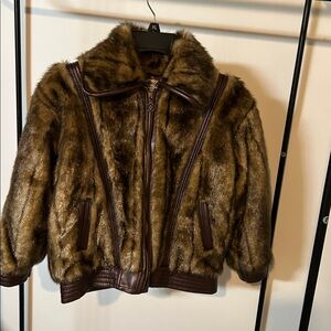Kids Faux Fur Jacket - Brown